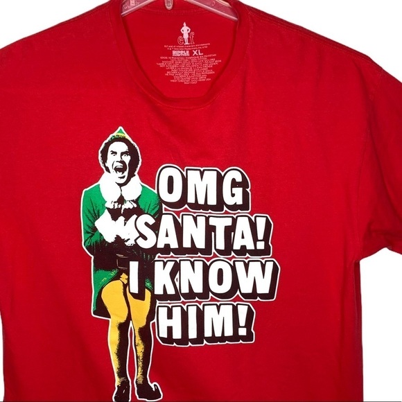 Ripple Junction Elf Movie I Know Him Red Christmas Short Sleeve T Shirt Size XL - Picture 3 of 7